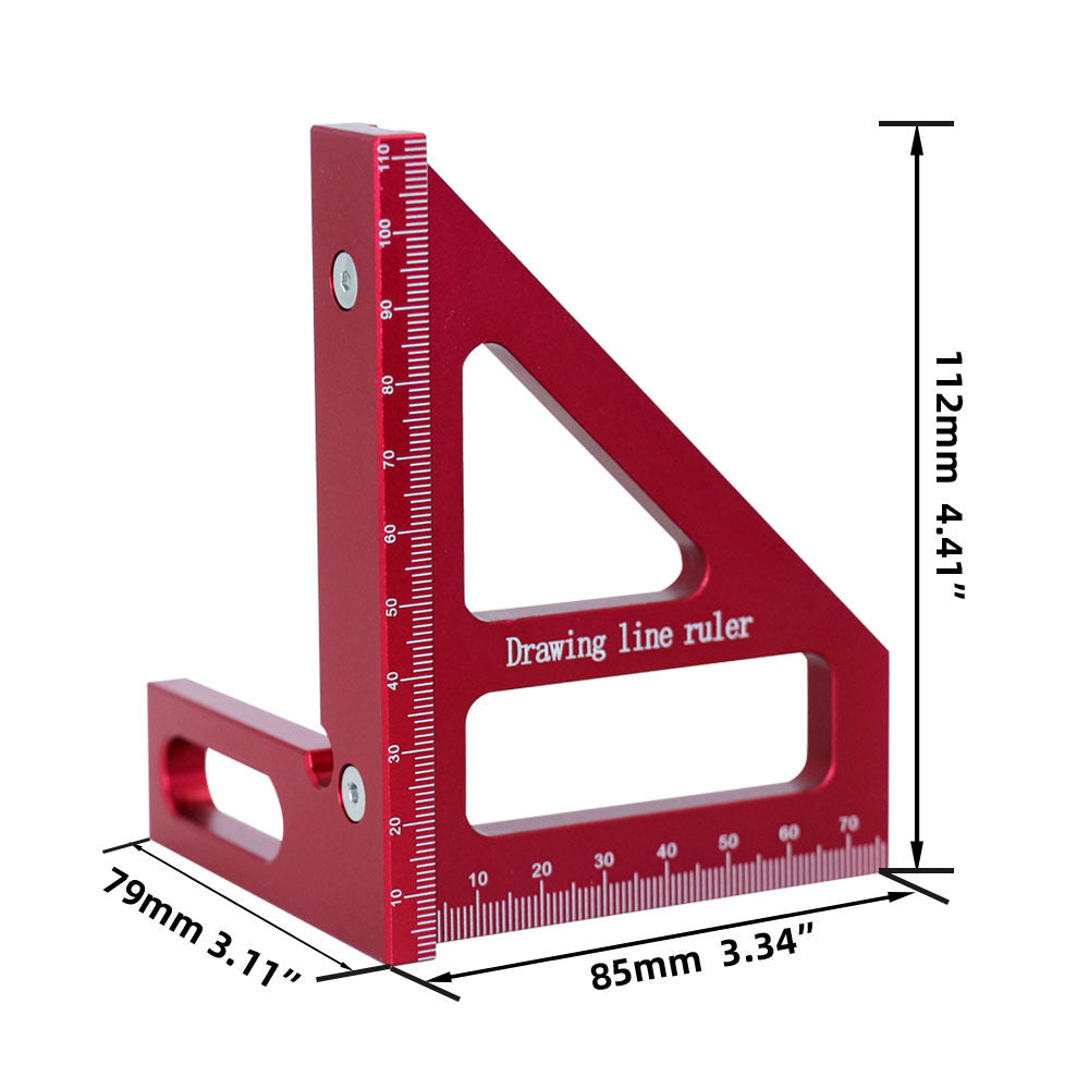 Aluminum Alloy Ruler Woodworking Angle Lineation Ruler Detailing By Erik